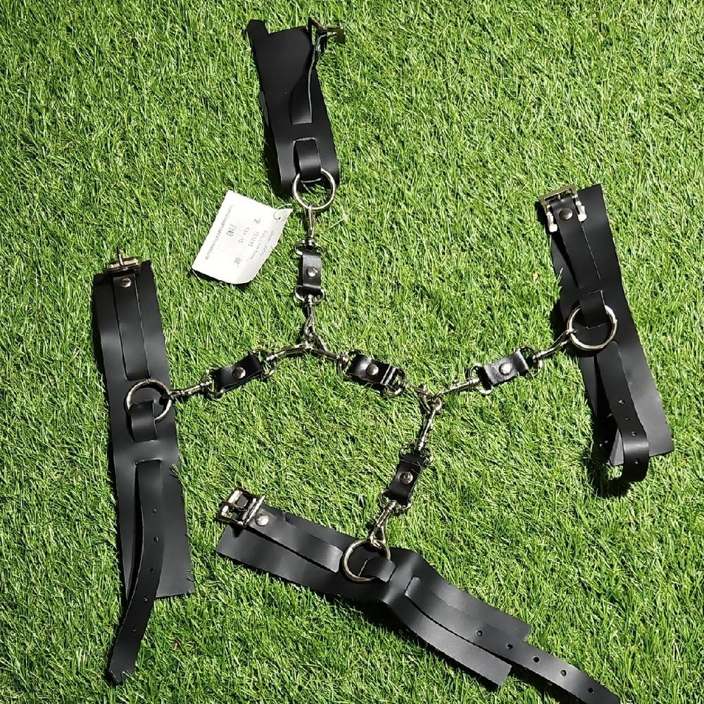 Elegant Black Leather Bracelet Set